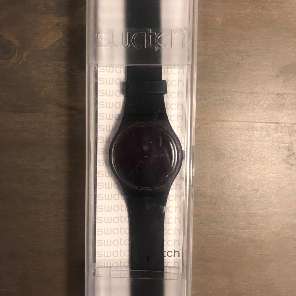 Swatch Watch All Black w/ Silicone Band